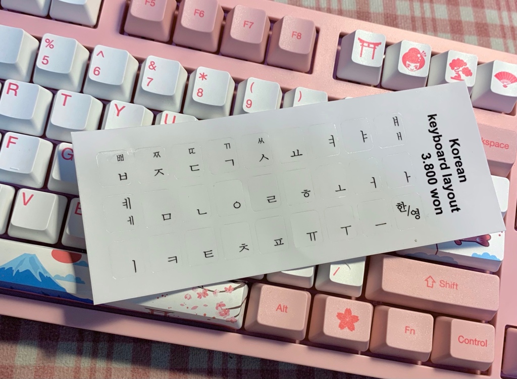 Miếng dán bàn phím tiếng Hàn - Vi mua trên shoppee